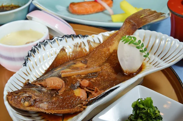 Japanse stijl gestoofde vis — Stockfoto