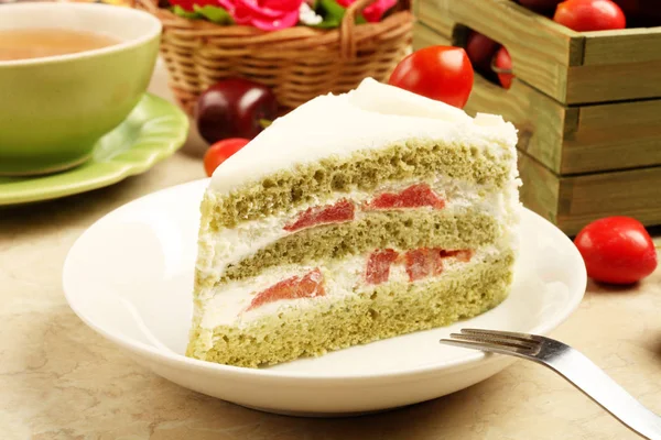 Délicieux gâteau tomate cerise — Photo