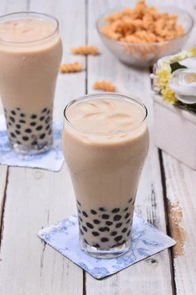 Milk tea with pearls — Stock Photo, Image