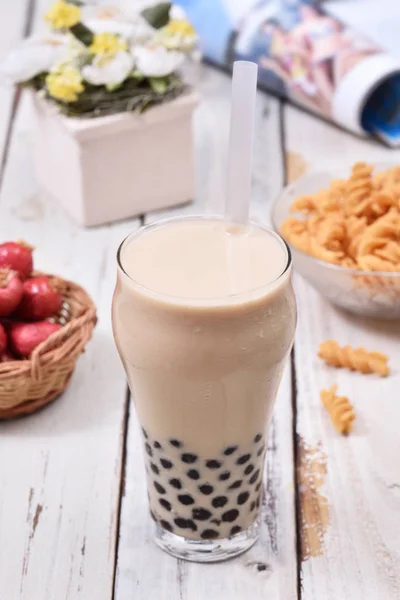 Milk tea with pearls — Stock Photo, Image