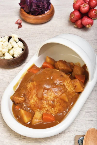Curry med ris — Stockfoto