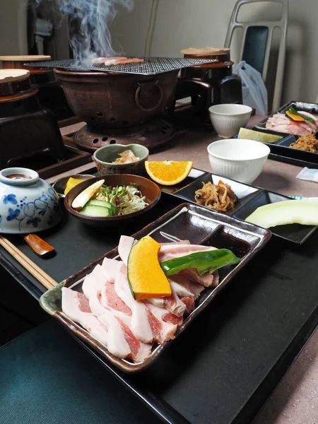 Menú conjunto de cerdo asado japonés —  Fotos de Stock