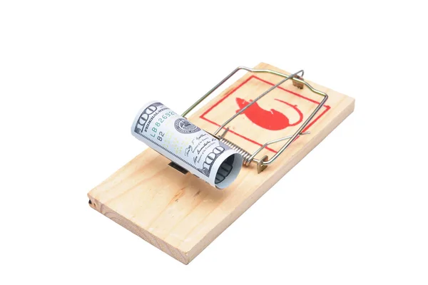 Money in a mousetrap — Stock Photo, Image