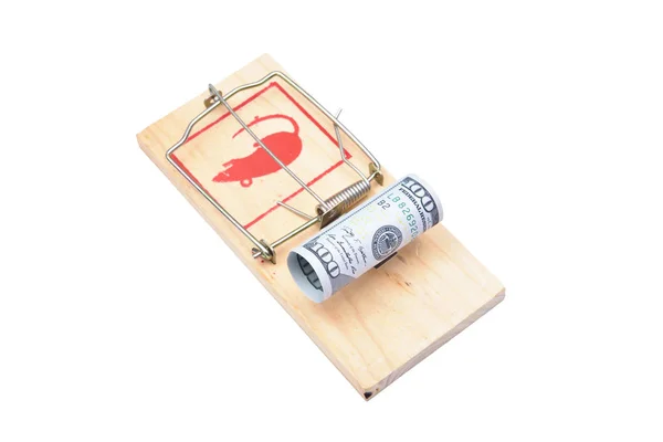 Money in a mousetrap — Stock Photo, Image