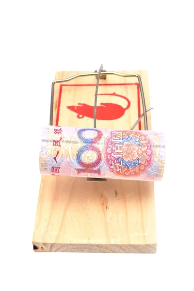 Money in a mousetrap — Stock Photo, Image