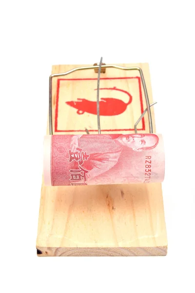 Bani într-o capcană de șoareci — Fotografie, imagine de stoc