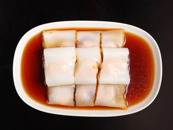 Steamed rice roll wrapped shrimp , Chinese food.