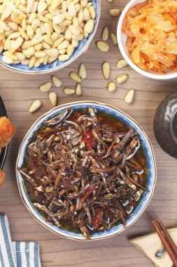 Kırmızı biber ve fermente soya fasulyesi - çay petrol sardalya Tayvanlı gıda popüler ve lezzetli meze.