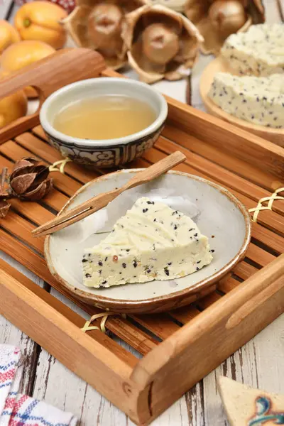 Taiwan Traditionella Mellanmål Svart Sesam Mandel Tårta — Stockfoto