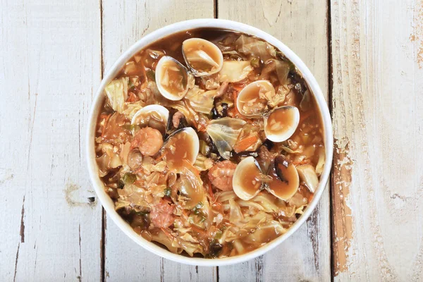 Arroz Estofado Con Mariscos Mixtos Comida China — Foto de Stock