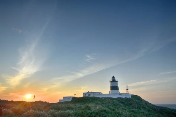 Fuguei Cape Lighthouse Tramonto Sulla Costa Shimen Taiwan — Foto Stock