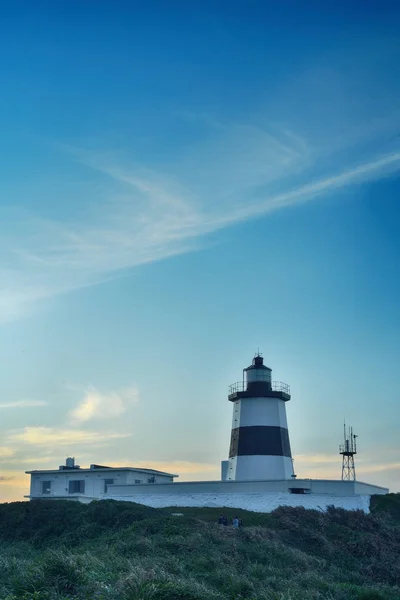 Phare Cap Fuguei Coucher Soleil Sur Côte Shimen Taiwan — Photo