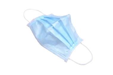 Beyaz arkaplanda tıbbi maske