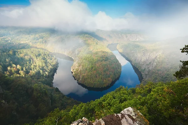 Foggy matin dans une nature incroyable — Photo