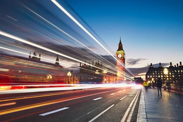 Westminsterský most v soumraku — Stock fotografie