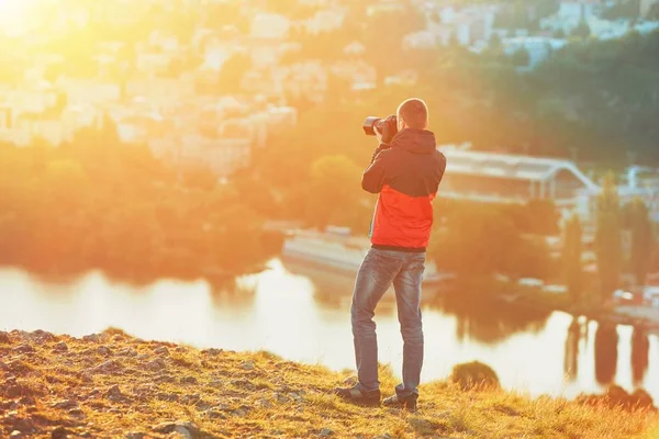 Photographe au lever du soleil — Photo