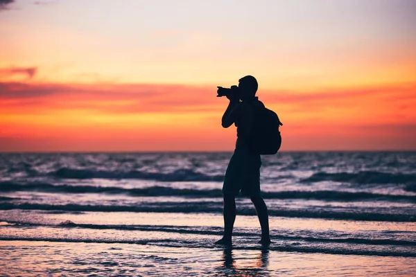 Fotógrafo na praia — Fotografia de Stock