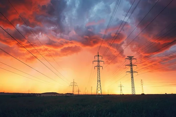 Tempestade impressionante ao pôr-do-sol — Fotografia de Stock