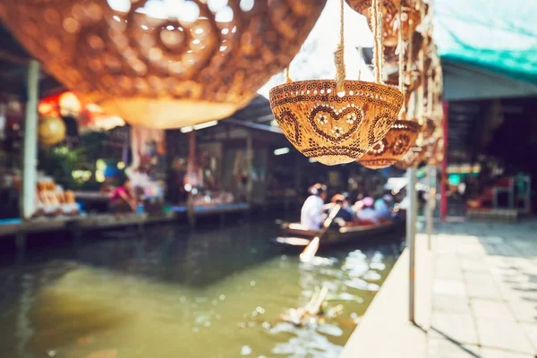 Mercado flotante tradicional — Foto de Stock