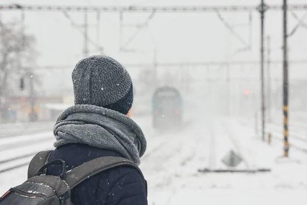 Railway in winter — Stock Photo, Image