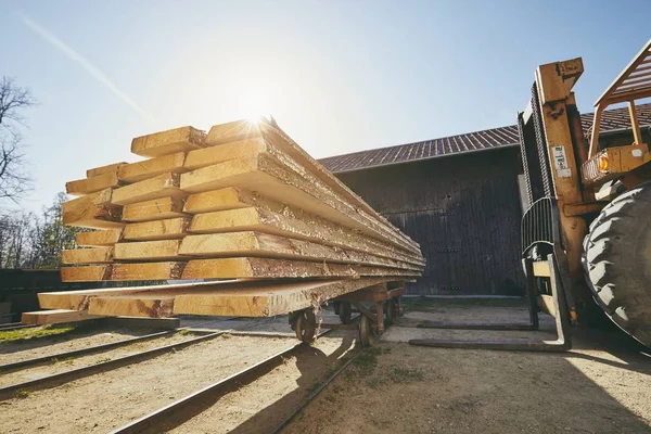 Sawmill at the sunrise — Stock Photo, Image