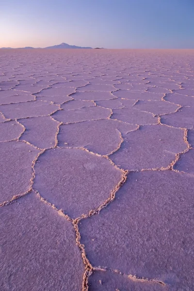 Deserto de sal ao pôr do sol — Fotografia de Stock