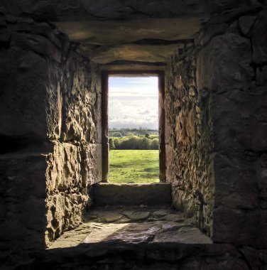 Looking through a Castle Window clipart
