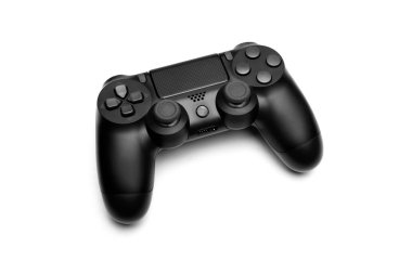 Beyaz arkaplanda joystick, izole edilmiş yakın plan