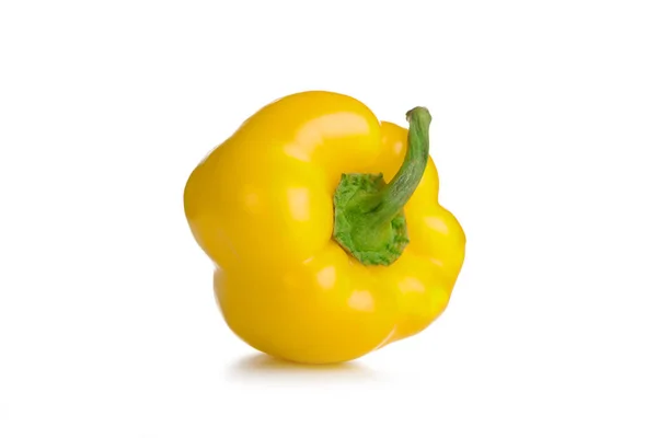 1 Żółta papryka, izolowana na białym tle — Zdjęcie stockowe