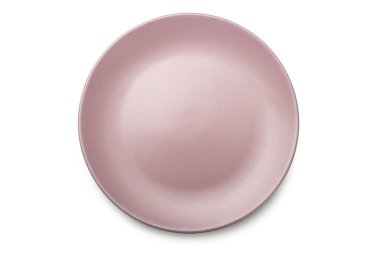 Kırpma yolu ile beyaz arka plan üzerinde izole boş seramik tabak.