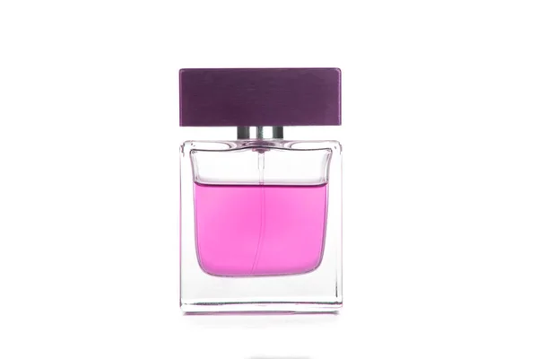 Pink Kvinders Parfume Smuk Flaske Isoleret Hvid Baggrund - Stock-foto