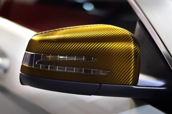 Gold carbon fiber car wrap foil — Stock Photo, Image