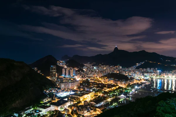 Vista noturna da cidade do Rio de Janeiro — Fotografia de Stock