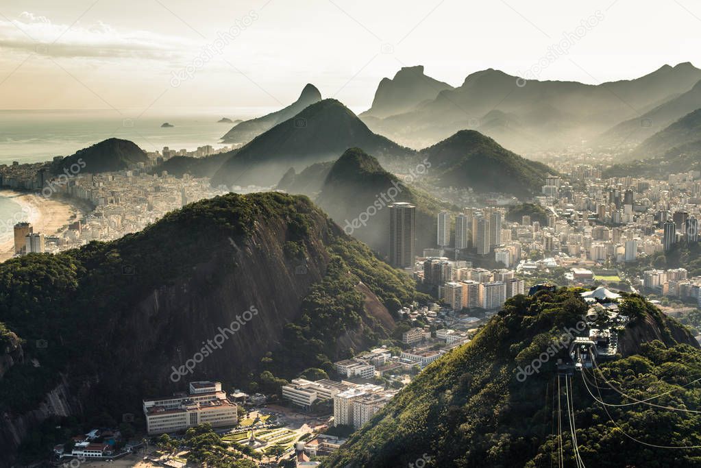 Misty View of Rio de Janeiro by Sunset