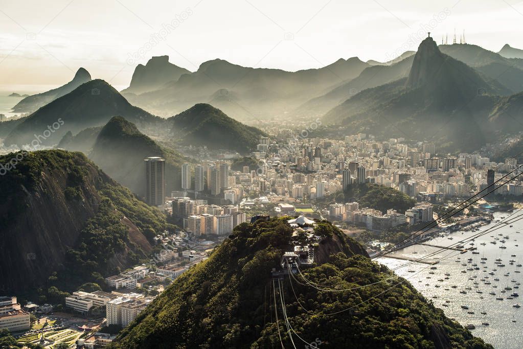 Misty View of Rio de Janeiro by Sunset