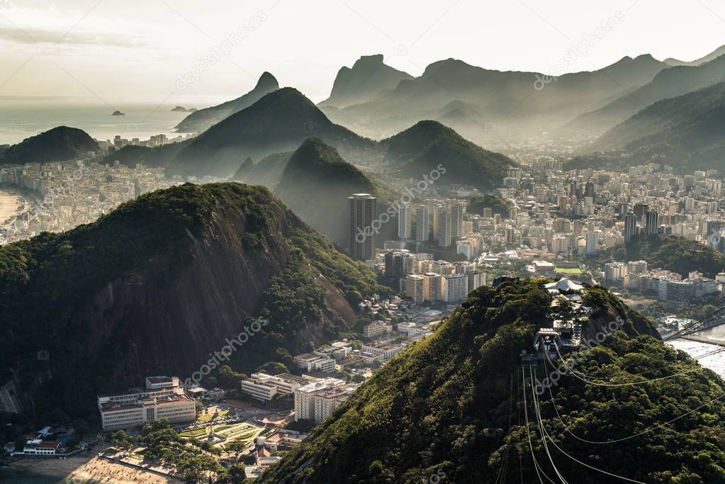 Misty View of Rio de Janeiro by Sunset