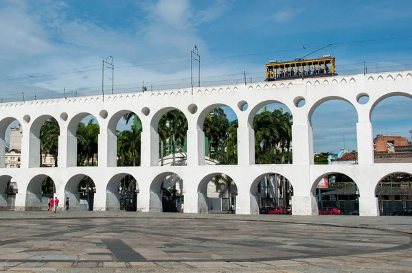 Arco de Lapa y Tranvía de Santa Teresa — Foto de Stock