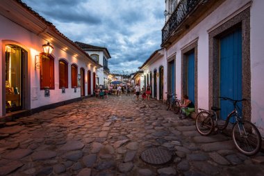 Streets of Paraty in the evening clipart