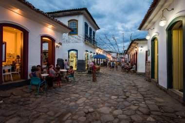 Streets of Paraty in the evening clipart