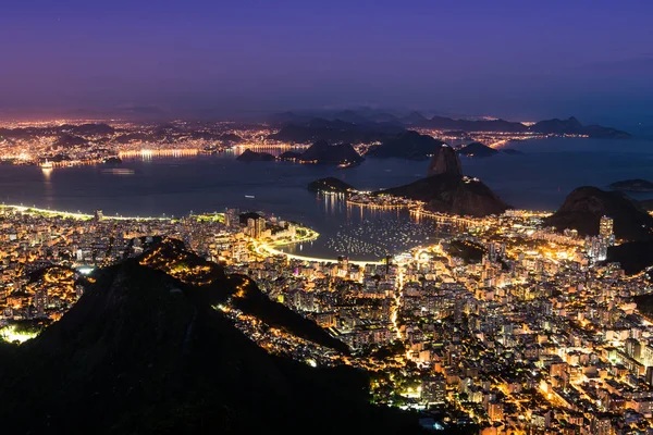 Noční pohled z Rio de Janeiro — Stock fotografie