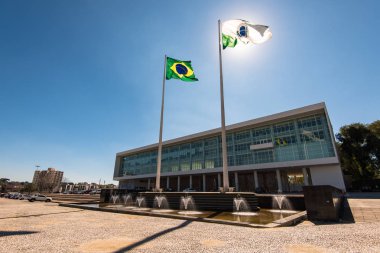 Government building brazilian flags clipart
