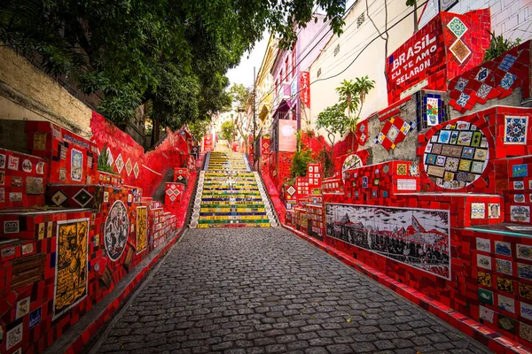 Escadaria Selaron Rio Janeiro Brasil Escadaria Selaron Conjunto Degraus Mundialmente — Fotografia de Stock