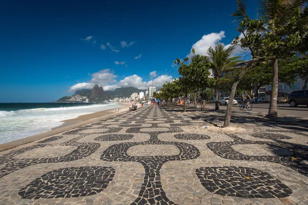 Ünlü mozaik kaldırım, Ipanema Plajı Rio de Janeiro, Brezilya için