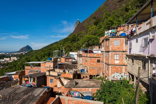 Vista Detalhada Paisagem Urbana Periferia Fundo Céu Azul — Fotografia de Stock