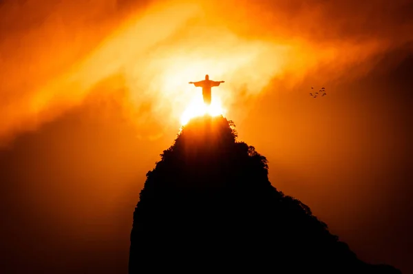 Rio Janeiro Brasil Janeiro 2018 Famoso Marco Carioca Estátua Cristo — Fotografia de Stock