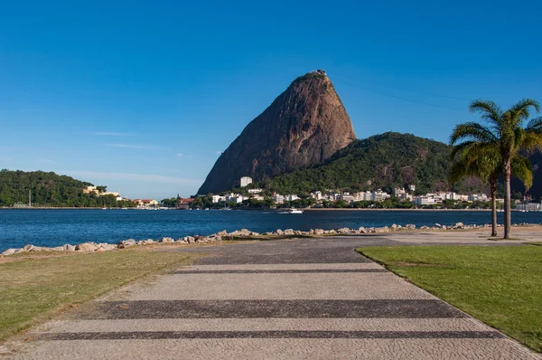 Pão Açúcar Vista Montanha Parque Flamengo Rio Janeiro Brasil — Fotografia de Stock