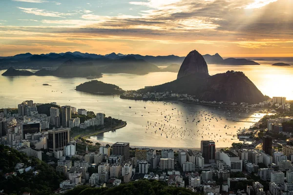 Panoramic View Rio Janeiro City Sunset — Stock Photo, Image