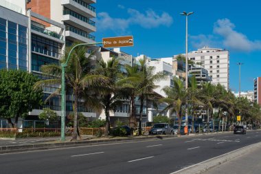 Rio de Janeiro, Brezilya - 1 Şubat 2018: Ipanema Plajı Vieira Souto caddede önünde konut