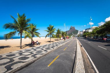 Cycling Path Along Ipanema Beach in Rio de Janeiro, Brazil clipart