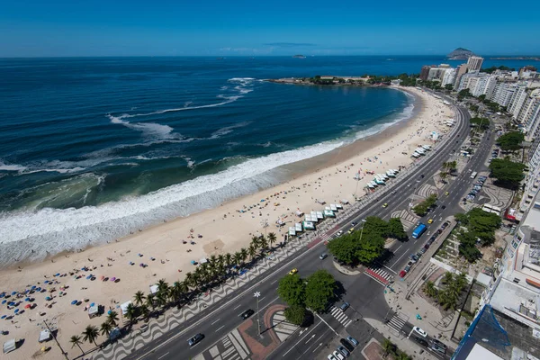 Άποψη Της Παραλίας Διάσημη Copacabana Στο Ρίο Ντε Τζανέιρο Βραζιλία — Φωτογραφία Αρχείου